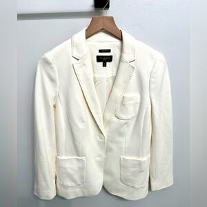 Talbots Women's Cream Wool Blazer with Pockets